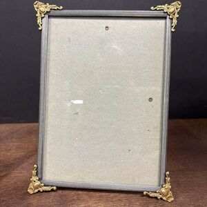 Ornate Gold Corner Silver Photo Frame - Classic Home Accent